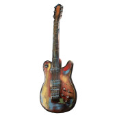 Decoratiune Chitara suspendabila metal multicolor 28x2x83 cm