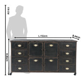 Comoda fier maro 152x44x86 cm