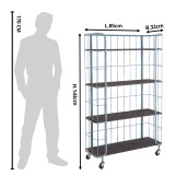 Raft 4 polite fier lemn 85x32x143 cm