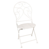 Set 2 scaune pliabile si 1 masa din metal alb Ø 60 cm x 70 h 