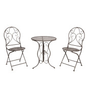 Set mobilier gradina fier maro 60x70 cm, 40x40x92 cm (2)