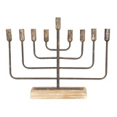 Menora fier lemn 59x11x48 cm