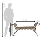 Banca fier maro verde 142x41x66 cm