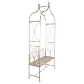 Banca gradina cu pergola flori fier alb 108x41x239 cm