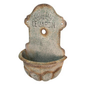 Ghiveci flori metal gri antichizat 46x24x69 cm