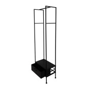 Suport haine fier negru 48x30x170 cm