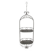 Suport ghivece flori fier gri 33x20x87/107 cm