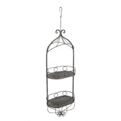 Suport ghivece flori fier gri 33x20x87/107 cm