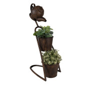 Suport ghivece flori fier maro 32x20x62 cm
