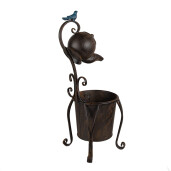Suport ghivece flori fier maro 24x22x62 cm