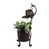 Suport ghivece flori fier maro 24x22x62 cm
