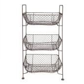 Raft 3 cosuri fier maro 35x26x71 cm