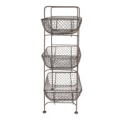 Raft 3 cosuri fier maro 35x26x71 cm