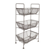 Raft 3 cosuri fier maro 35x26x71 cm