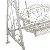 Balansoar gradina fier alb antichizat 173x96x213 cm