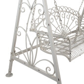 Balansoar gradina fier alb antichizat 173x96x213 cm