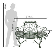 Banca gradina fier verde 167x84x102 cm