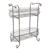 Suport ghivece flori fier maro 69x30x82 cm