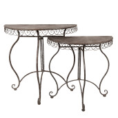 Set 2 console fier maro 76x38x75 cm, 64x32x65 cm