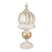 Decoratiune Coroana fier bej auriu vintage 22x53 cm