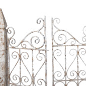 Poarta gradina decorativa fier alb maro 163x40x157 cm