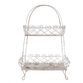 Raft 2 cosuri fier alb vintage 47x24x66 cm