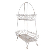 Raft 2 cosuri fier alb vintage 47x24x66 cm