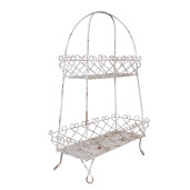 Raft 2 cosuri fier alb vintage 47x24x66 cm