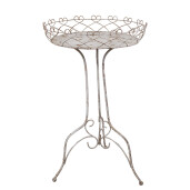 Set 2 suporturi flori fier alb maro 52x84cm, 42x66 cm