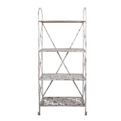 Raft fier alb maro vintage 76x47x177 cm