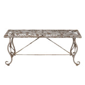 Masuta fier alb maro vintage 105x35x44 cm