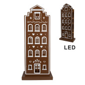 Casuta Turta Dulce fier maro alb cu led 31x16x75 cm