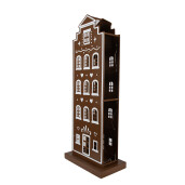 Casuta Turta Dulce fier maro alb cu led 31x16x75 cm