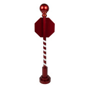 Decoratiune Craciun metal alb rosu 26x16x107 cm