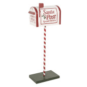 Decoratiune Cutie Postala Craciun metal multicolor 19x33x92 cm