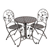 Set mobilier gradina fier maro 60x70 cm, 40x40x94 cm (2)