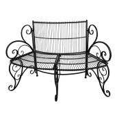 Banca gradina fier negru 134x54x92 cm
