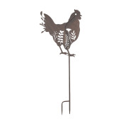 Decoratiune gradina Gaina metal maro 47x2x124 cm