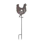 Decoratiune gradina Gaina metal maro 32x2x113 cm
