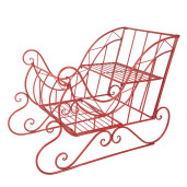 Saniuta decorativa metal rosu 90x51x68 cm