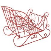 Saniuta decorativa metal rosu 90x51x68 cm