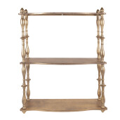 Raft perete metal auriu 60x20x76 cm