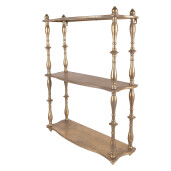 Raft perete metal auriu 60x20x76 cm
