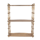 Raft perete metal auriu 60x20x76 cm
