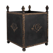 Set ghivece metal negru maro 42x42x51 cm, 32x32x41 cm
