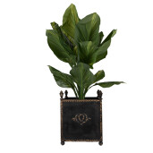 Set ghivece metal negru maro 42x42x51 cm, 32x32x41 cm