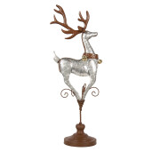 Figurina Ren metal argintiu maro 24x24x68 cm
