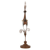 Figurina Ren metal argintiu maro 24x24x68 cm