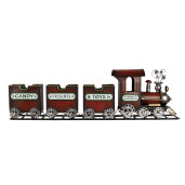 Trenulet decor Craciun metal multicolor 95x19x28 cm