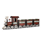 Trenulet decor Craciun metal multicolor 95x19x28 cm